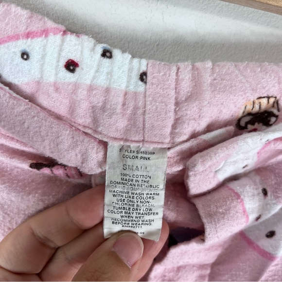 NICK & NORA I Love Lucy Chocolate Factory PJ Pajama Set Top Bottom Pink Flannel - Picture 12 of 16